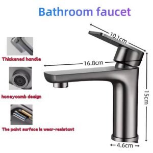 Modern Quality Stainless Steel Coated Anti Rust Faucets Hot And Cold Water Mixers Kitchen Bathroom Water Taps Basin Faucets Chrome Modern Zinc-alloy Deck Mounted Faucet Bathroom Washing Hand Basin Faucets