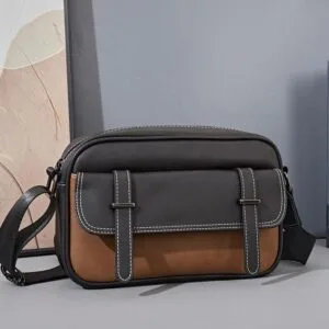 Crossbody Bag Men - Leather Messenger Sling with Multi-Pocket Design