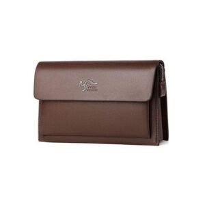 Classy Men's Clutch Purse Card Holder - Anti-theft Leather Brown Wallet For Men