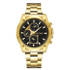 Men Classic Business Stainless Steel Band Mechanical Sport Quartz Watch Chronograph Silver for Men