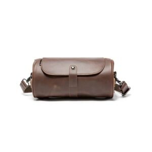 Men Bag Chest Bag Crossbody Bag Shoulder Bag Sling Satchel Messanger Side Leather Bag Unisex Leather Crossbag Crossbody Side Wasit Bag Mini Bag Phone Cash Bags Shoulder Adjustable Strap Retro Barrel Shaped Cowhide Leather Crossbody Messenger