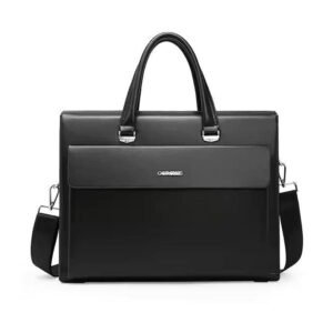 Briefcases Office Quality Leather Handbag Black Leather Briefcase Bag Shoulder Leather Business Office Briefcase Anti-theft Briefcase Bag For Men Original Leather Laptop Bag Zipper Lock Briefcase Waterproof Leather Bag Plain Black Bag Leather Bag