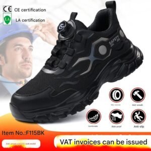 Professional Protective Safety Boots Men Safety Shoes Steel Toes Construction Engineer Boot Safety Sneaker For Men And Women Work Shoes Boots Waterproof Rotary Buckle Lace Up Work Desert Shoes
