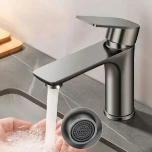 Stainless Steel Bathroom & Toilet Sink Faucet Water Tap Cold and Hot Mixer