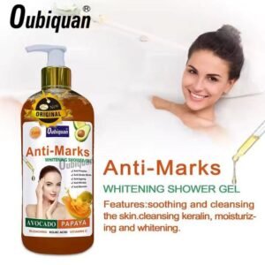 7 Days Anti-Marks Whitening Shower Gel Avocado Papaya Body Wash Anti Wrinkle Scrub Exfoliating Liquid Soap Skincare Soap Anti-Pimple Anti Ageing Anti-Blemish Bleaching Kojic Acid Vitamin C Bodywash Whitening Body Gel Liquid Soap