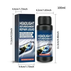 Car Headlight Restoration Spray Effective Resistant Polish Headlight Restoration Fluid, UV-Proof Taillight Repair Fluid, Powerful Restoration Compound