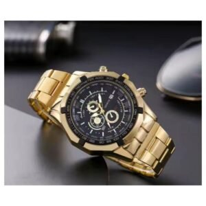 Men Classic Business Stainless Steel Band Mechanical Sport Quartz Watch Chronograph Silver for Men