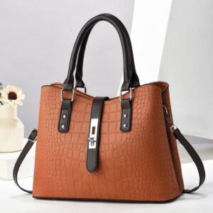 Women New Stylish Handbag PU Leather Elegant Shoulder Bag - Women Office Crossbody Handbag - Female Solid Leather Shoulder Bag