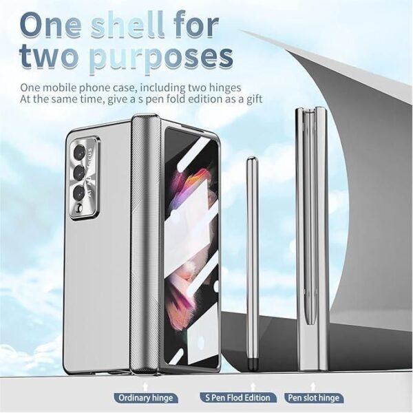 Samsung Galaxy Z Fold 5 Full Cover Case Pen Holder Lens Protector - Image 6