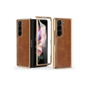 Samsung Galaxy Z Fold 6 Full Body Case With Tempered Glass Full Phone Cover Leather Pouch