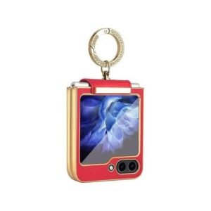Samsung Galaxy Z Flip 5 5G Phone Case Slim Hard Cover With Ring Holder Premium Leather Case For Samsung Galaxy Z Flip 5 - Ring Kickstand, Metal Inserted And Stylish Protection For Samsung Galaxy Z Flip 5