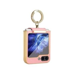 Samsung Galaxy Z Flip 5 5G Phone Case Slim Hard Cover With Ring Holder Premium Leather Case For Samsung Galaxy Z Flip 5