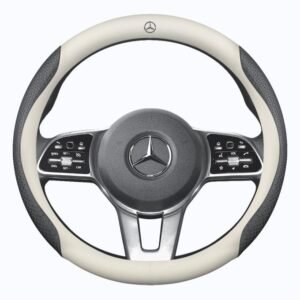 Mercedes Benz Carbon Fiber Genuine Leather Steering Wheel Cover Anti-Slip Tight Grip For Mercedes Benz Vehicles Steering Wheel Cover