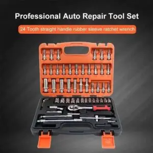 Professional Hand Tools 53 Pcs Auto Repair Kit Ratchet Wrench Set Socket Wrench Set With Plastic Box - 53 Pieces 1/4 Inch Drive Socket Ratchet Wrench Set/Spanner Set/Screwdrivers Set