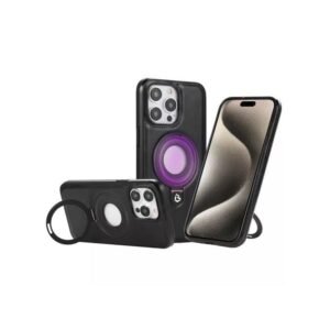 Designer IPhone 15 Pro Case - Fashionable Magnetic Ring Pouch