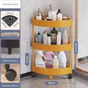 3 Steps Multipurpose Bathroom/Kitchen Corner Storage Rack