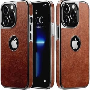 IPhone 15 Promax Pure Leather Case - Brown