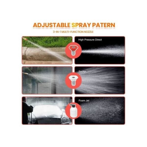 Wireless Rechargeable High Pressure Car Washer - 1 Lithium Battery - Image 3