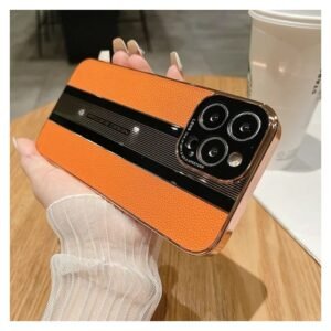 Iphone 15 Pro Max Leather Shockproof Pouch - Back Case