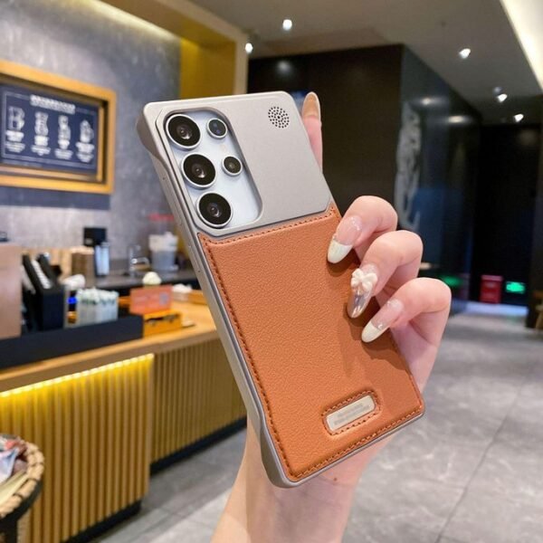 Samsung S23 Ultra Lightweight Ultra Slim Frameless Pure Leather Lightweight Case Frameless Back Cover MAgsafe Pouch Backcover With Fragrance Case S23 Ultra Back Cover
